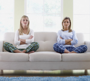 Mom and teen daughter