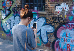 Teen on cellphone